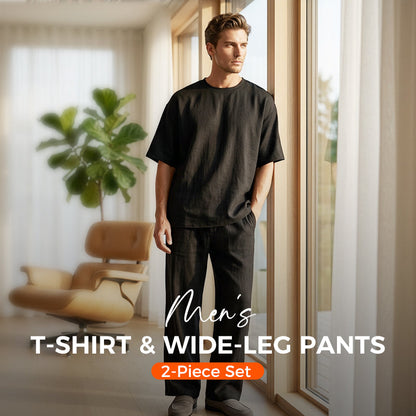 👔PROMO LIMITÉE 50% DE RÉDUCTION✨Ensemble Homme 2 Pièces – T-shirt Ample & Pantalon Large, Coupe Confortable, Décontracté⭐