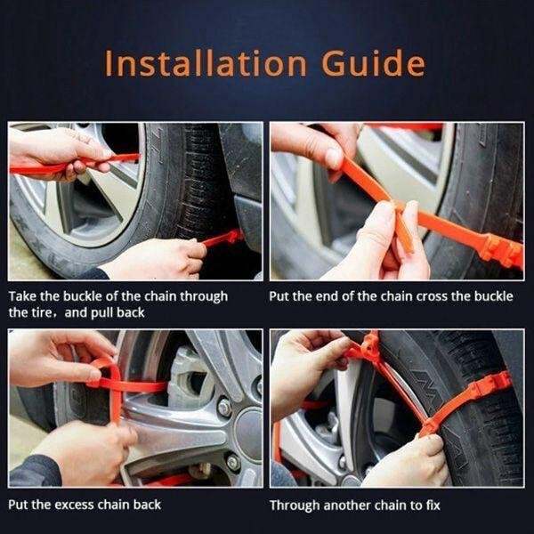 🚗DERNIER JOUR – 50% DE RÉDUCTION✨Chaînes Antidérapantes en Nylon – Installation en 10s, Résistent à -35°C, pour Neige, Glace & Boue ! ❄️🔒