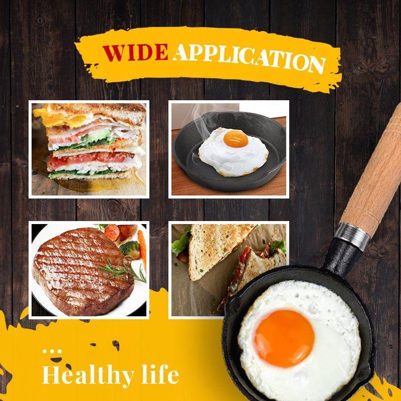 ⏳ PROMO FLASH : 50% DE RÉDUCTION ! 🍳 Mini Poêle en Fonte Antiadhésive 10 cm – Coulée d’une Seule Pièce – Sain & Durable – Manche en Bois Ergonomique – Idéale pour Œufs, Crêpes & Petites Portions 🥞
