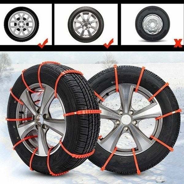 🚗DERNIER JOUR – 50% DE RÉDUCTION✨Chaînes Antidérapantes en Nylon – Installation en 10s, Résistent à -35°C, pour Neige, Glace & Boue ! ❄️🔒