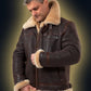 Blouson pilote classique B-3 - Blouson aviateur en cuir pour homme avec doublure en peau de mouton