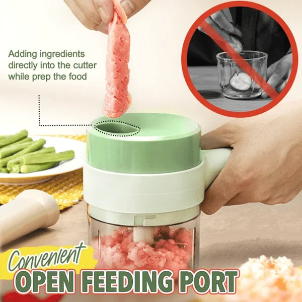 🔪50% DE RÉDUCTION💎L’As du Cuisine Tout-en-Un – Hachoir, Éplucheur & Brosse 4-en-1 Sans Fil – Multifonction, Rapide & Indispensable🍲