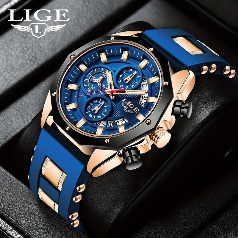 📢 PROMO FLASH : 50% DE RÉDUCTION ! ⏰ Montre Sport Homme LIGE – Quartz – Chronographe & Étanche for Outdoor & Quotidien ⌚