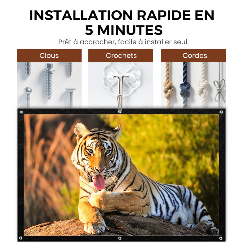 🔥 50% DE RÉDUCTION ! ✨ Écran Projection Portable Extérieur - Pliable et Réglable, Qualité 4K, Soirée Cinéma en Plein Air 🎬🌌