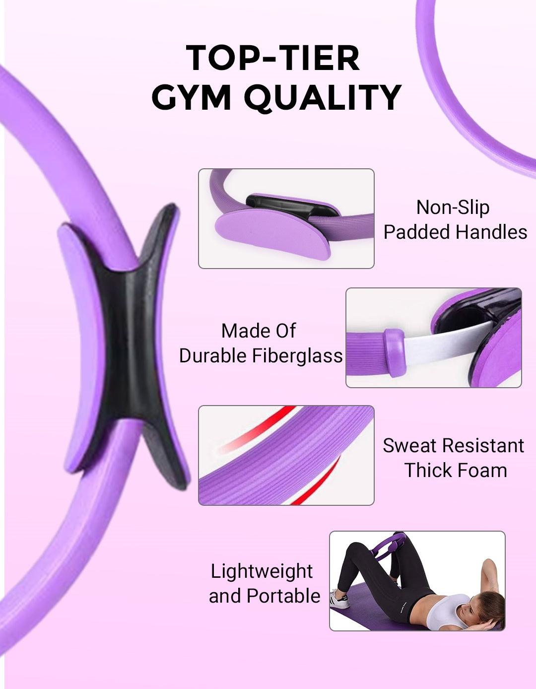 🏆50% de réduction🎉Cercle de Résistance Pilates – Réglable, Multifonction & Léger📦