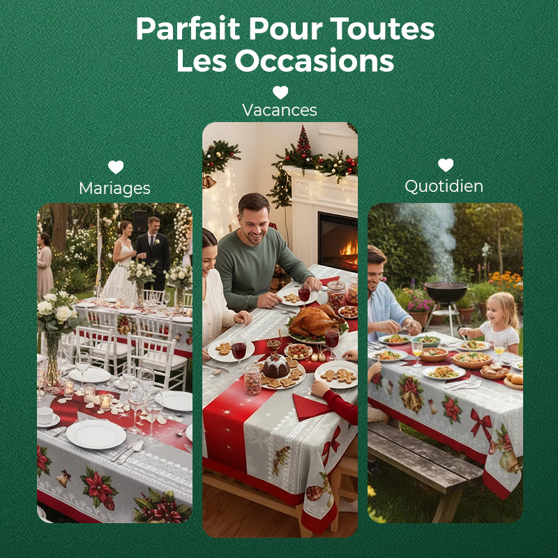 🔥Tant que le stock dure : 50 % de réduction !🎉Nappe élégante à motif de Noël