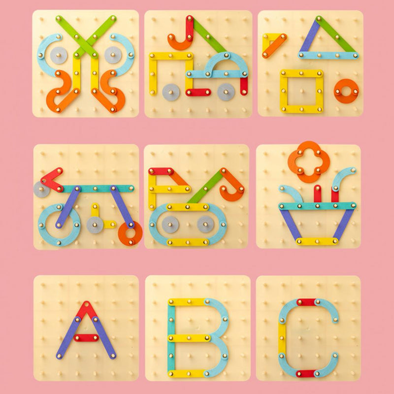 ✨Puzzle à Encastrement Montessori🎁Formes Géométriques en Bois avec Cartes Modèles pour l'Apprentissage Précoce🎄