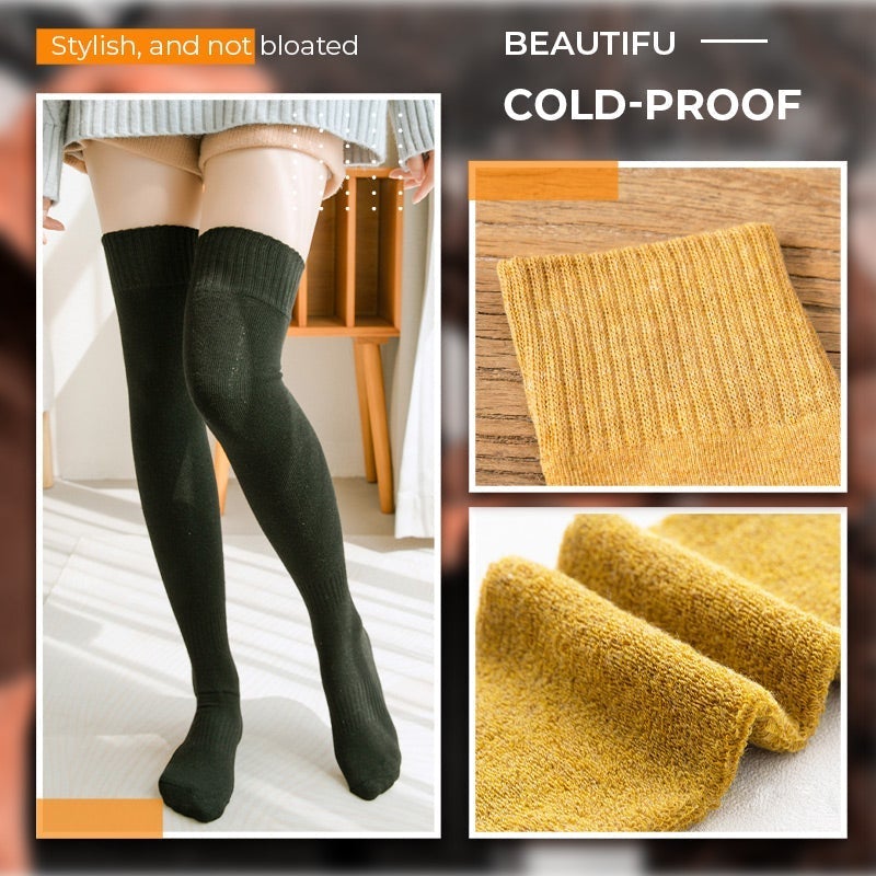 Chaussettes Montantes Femme en Peluche Épaissie - Chaudes et Confortables pour l'Hiver
