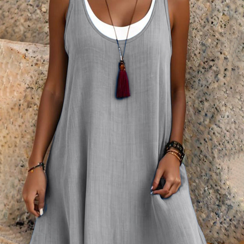 💃Robe débardeur deux pièces décontractée et ample sans manches pour femme