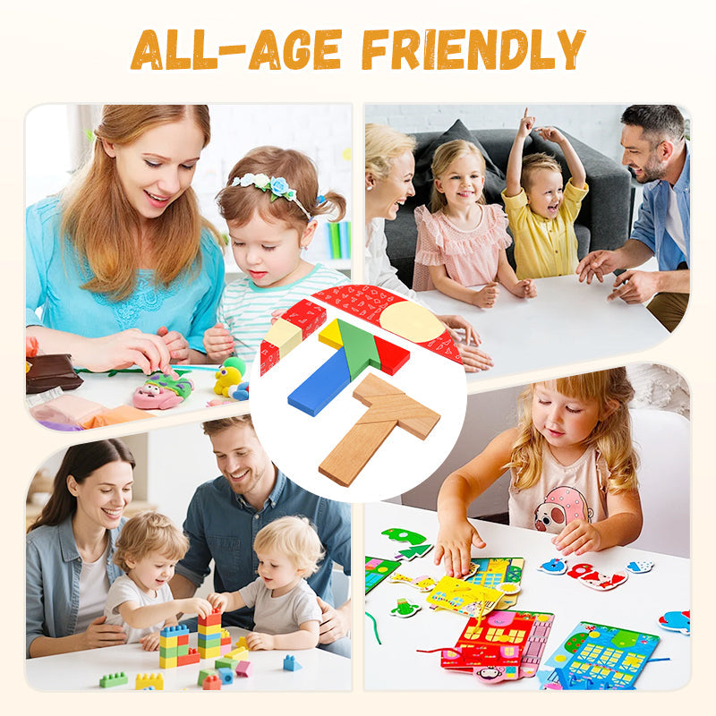 🧩50 % de réduction🌲Puzzle en Bois en Forme de T🧠Éducatif, Logique & Durable !