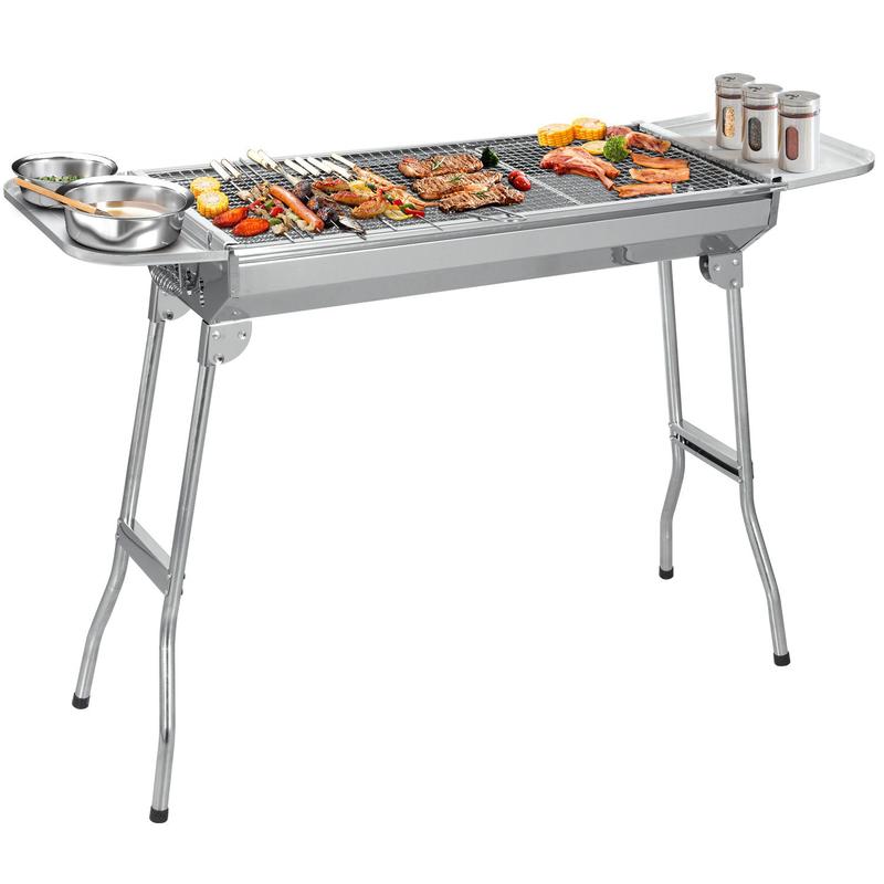 🔥✨ PROMO -50% ! Barbecue Charbon Pliable Acier Inox – Compact, Portable & Parfait pour Camping ou Jardin