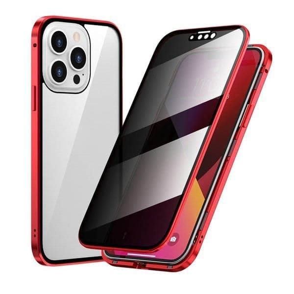 Coque Magnétique iPhone avec Protection Confidentialité – Verre Trempé Anti-Espion & Cadre Métal 360°