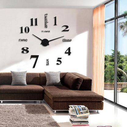 Horloge Murale 3D DIY Sans Perçage - Design Moderne Silencieux