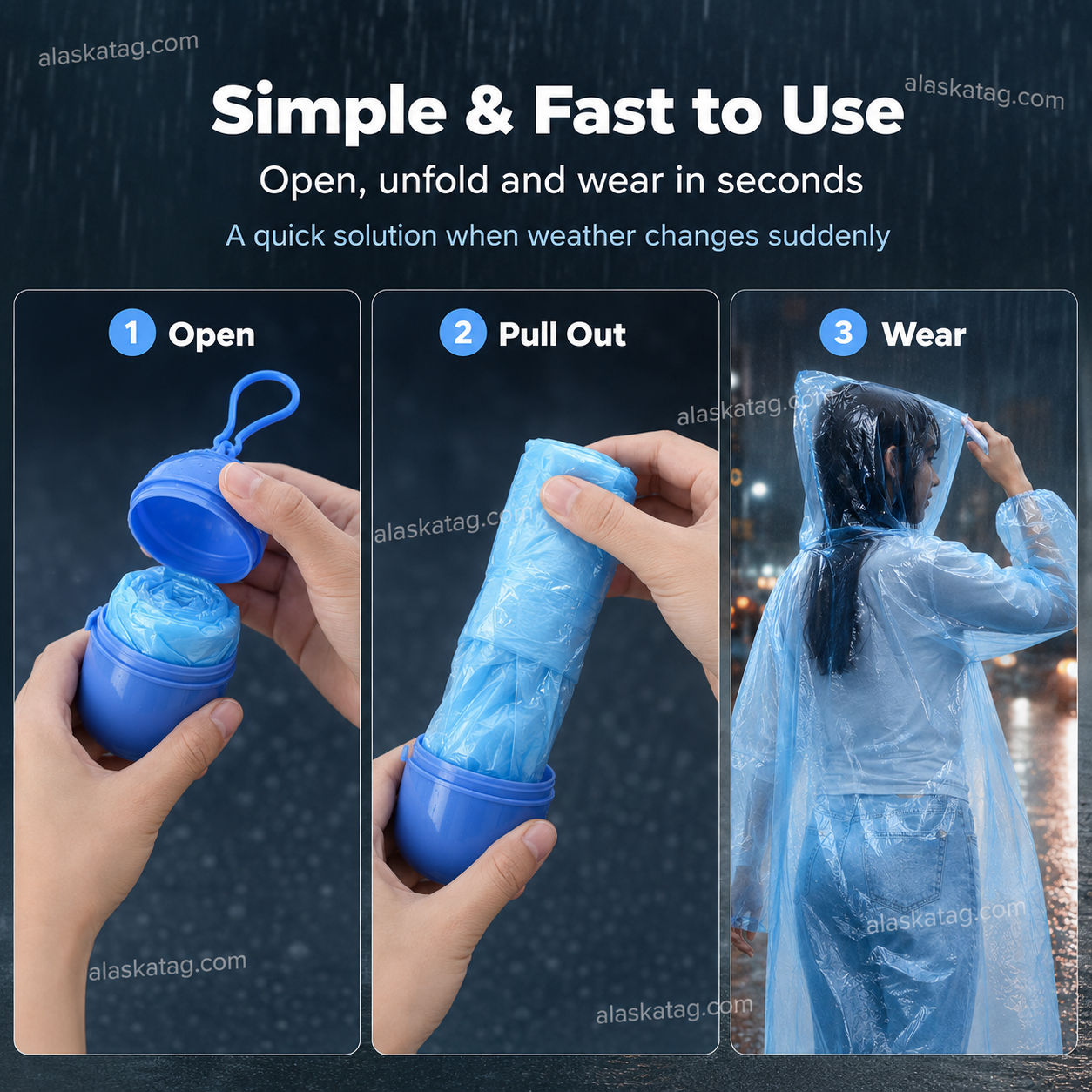 🌧️ -50% | Poncho de pluie jetable format poche – Protection légère contre les averses imprévues