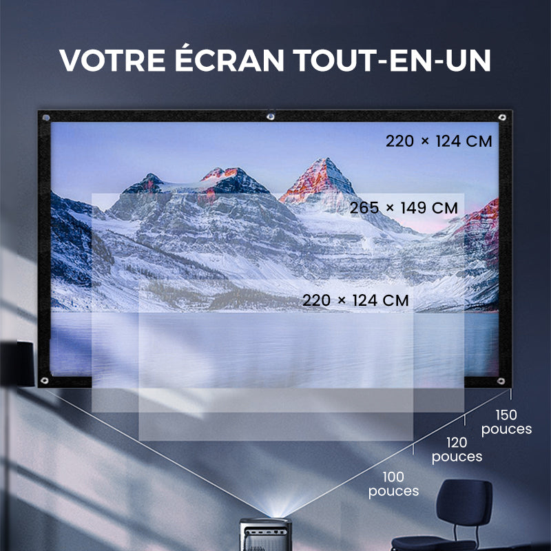 🔥 50% DE RÉDUCTION ! ✨ Écran Projection Portable Extérieur - Pliable et Réglable, Qualité 4K, Soirée Cinéma en Plein Air 🎬🌌