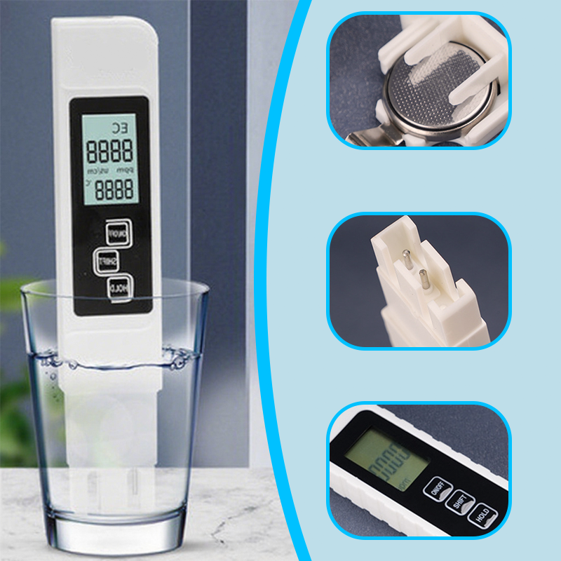 Testeur de Qualité d'Eau 3 en 1 TDS