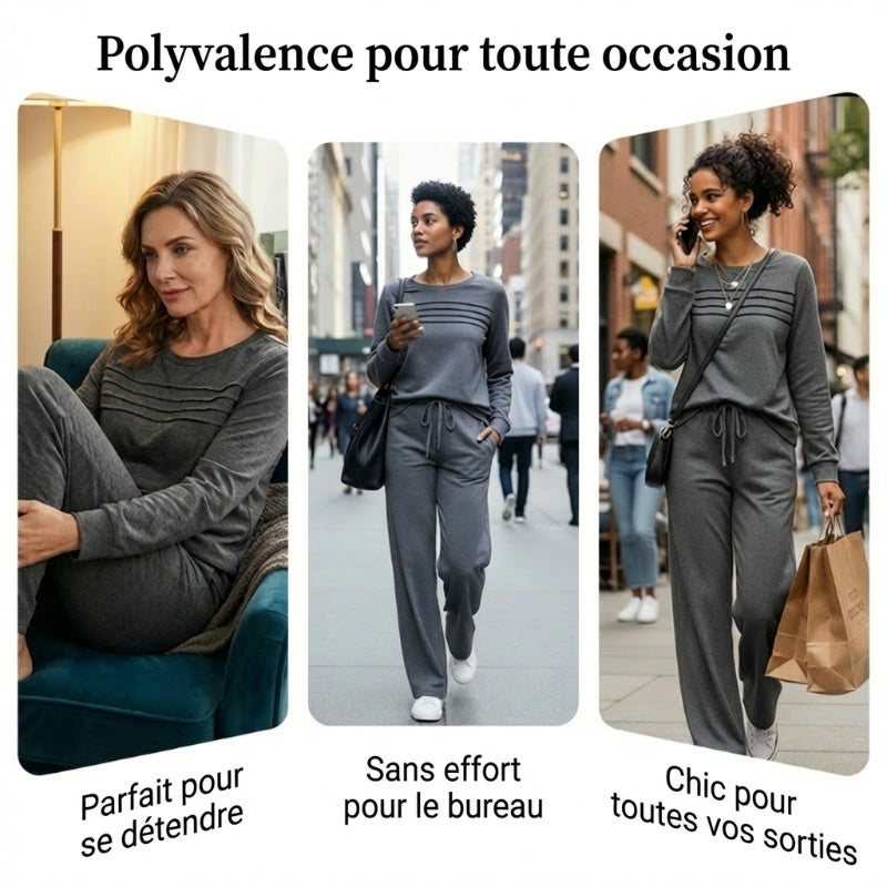 📢📢 50 % de réduction !! ⏰Ensemble Femme Décontracté avec Haut et Pantalon à Cordon de Serrage👕👖
