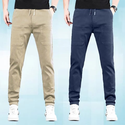 🥰Pantalon cargo haut, extensible et résistant, avec plusieurs poches