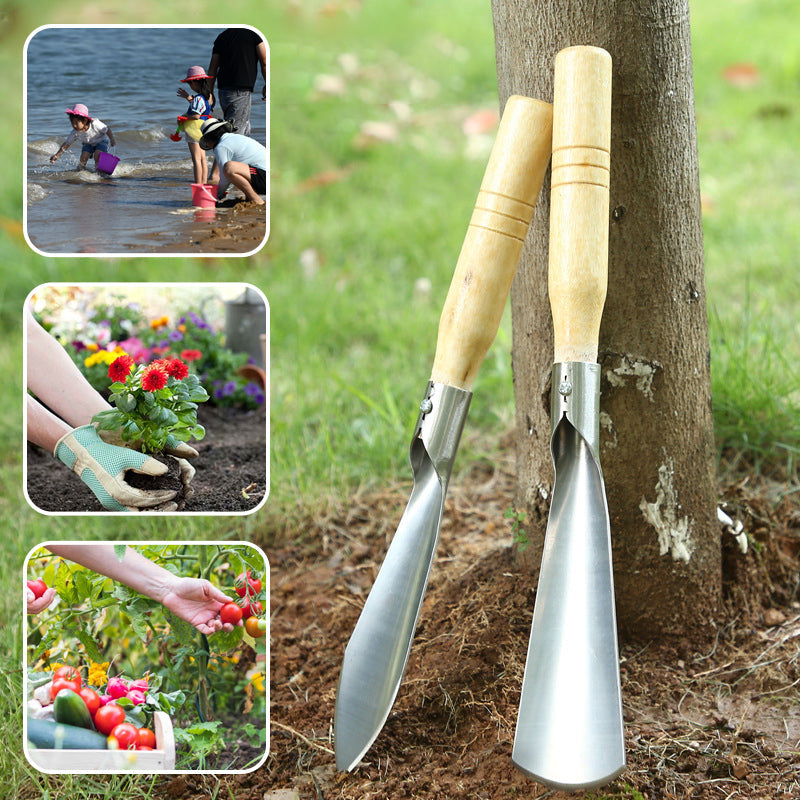 💎 Kit 3-en-1 Jardinage – Désherbage, Plantation & Ratissoir en Acier Inoxydable Épaissi 🌸🛠️