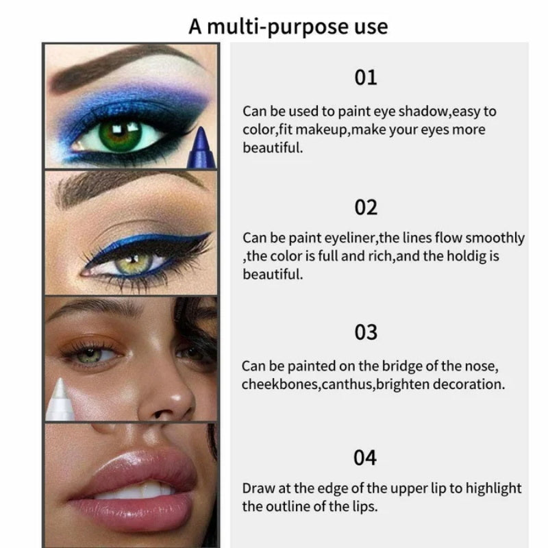 Eyeliner Coloré Longue Durée - Set de 13 Couleurs Nacrées et Mates