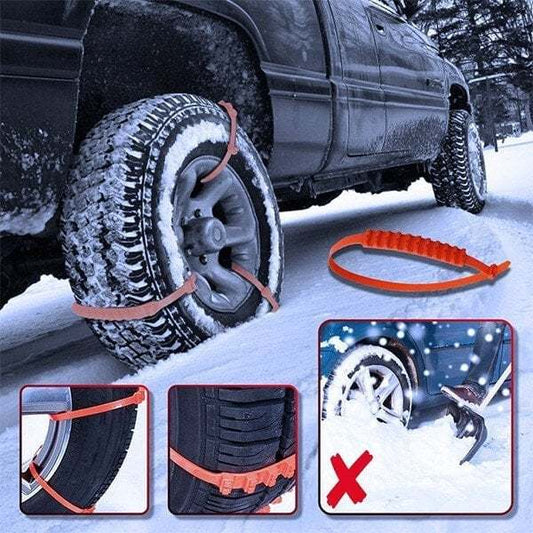 🚗DERNIER JOUR – 50% DE RÉDUCTION✨Chaînes Antidérapantes en Nylon – Installation en 10s, Résistent à -35°C, pour Neige, Glace & Boue ! ❄️🔒