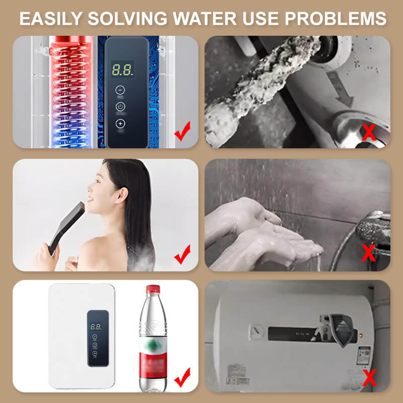 🔥50% DE RÉDUCTION!✨Chauffe-eau Instantané sans Réservoir⚡Design Compact avec Contrôle de Température Numérique pour Économie d'Énergie🚿