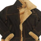 Blouson pilote classique B-3 - Blouson aviateur en cuir pour homme avec doublure en peau de mouton