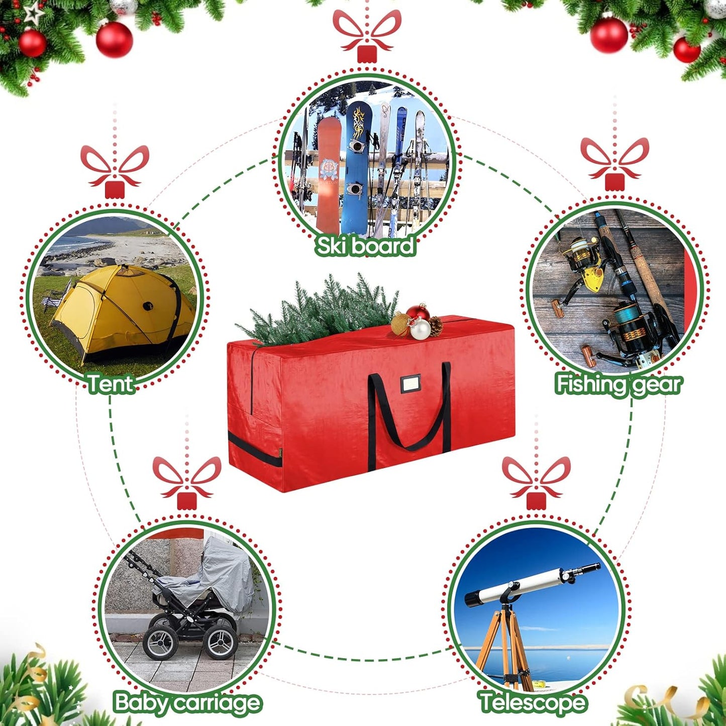 🌟Sac de rangement imperméable et résistant pour sapin de Noël 🎄