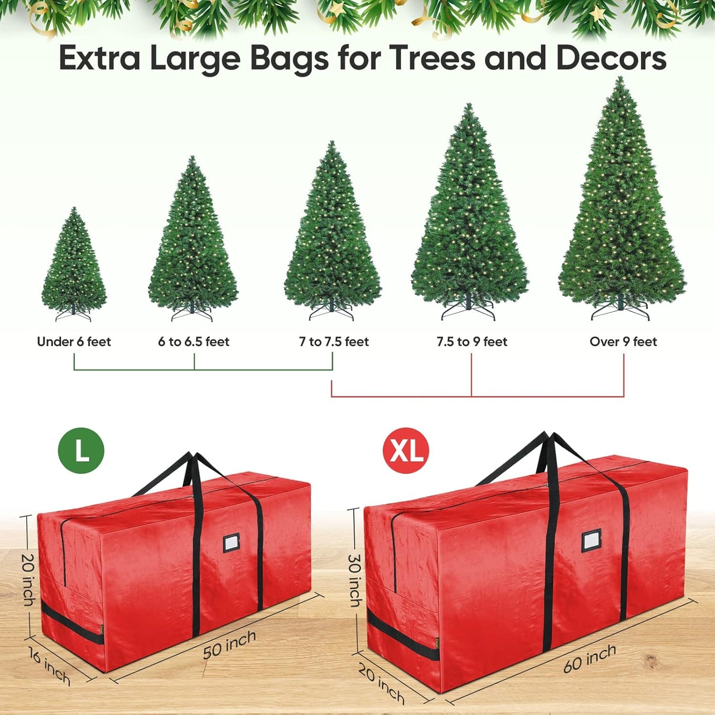 🌟Sac de rangement imperméable et résistant pour sapin de Noël 🎄
