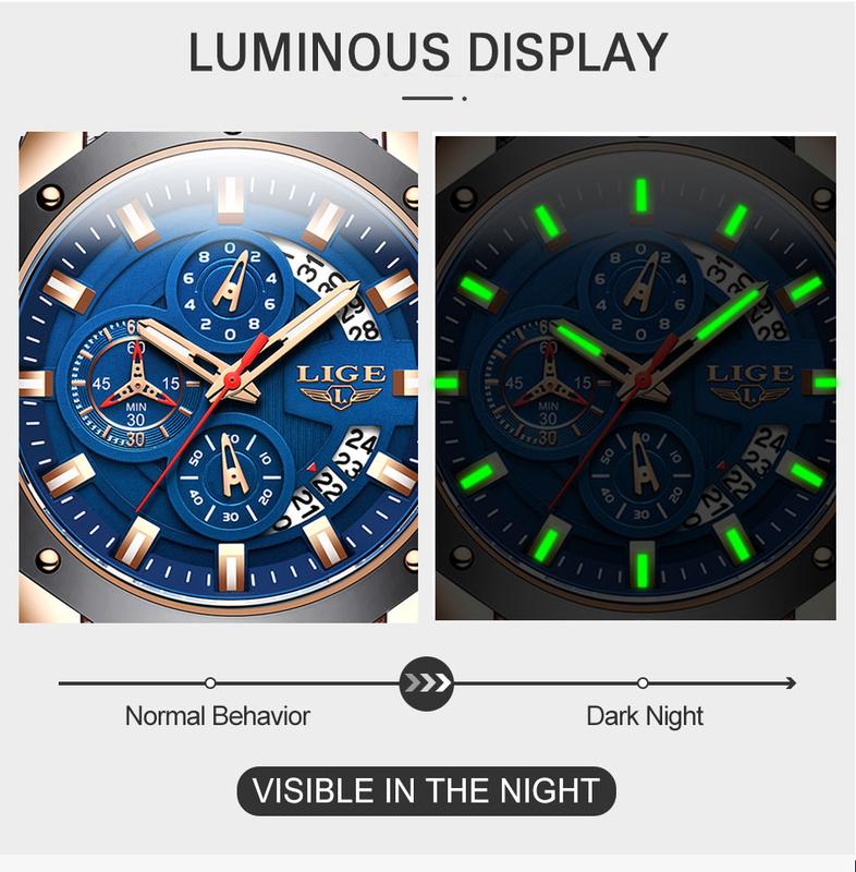 📢 PROMO FLASH : 50% DE RÉDUCTION ! ⏰ Montre Sport Homme LIGE – Quartz – Chronographe & Étanche for Outdoor & Quotidien ⌚