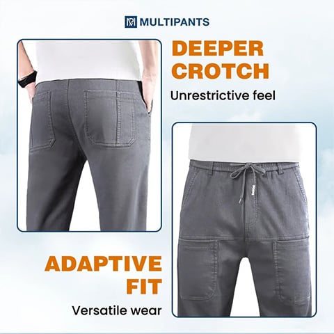 🥰Pantalon cargo haut, extensible et résistant, avec plusieurs poches