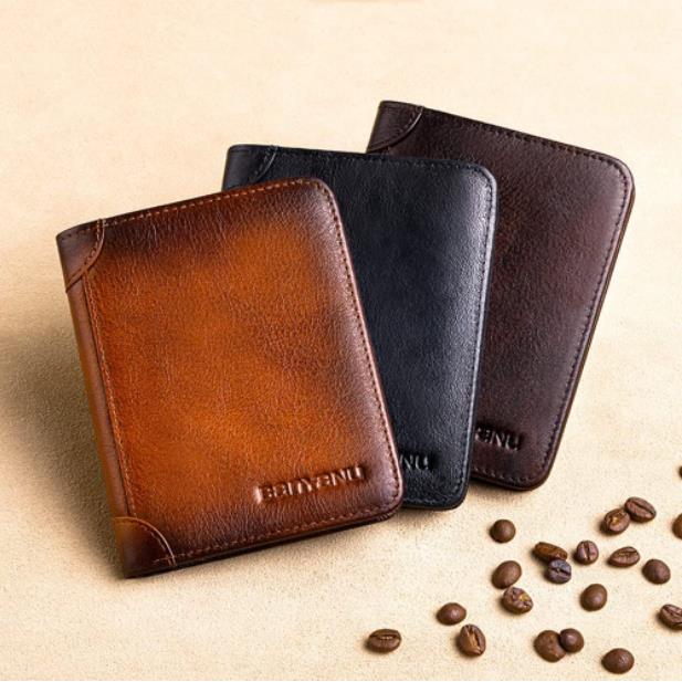 👛 50% DE RÉDUCTION! 🔥 Portefeuille Homme en Cuir Véritable avec RFID – Ultra-Fin, Grande Capacité & Protection (Marron/Café/Bleu) Pour Un Usage Quotidien Sécurisé 💳