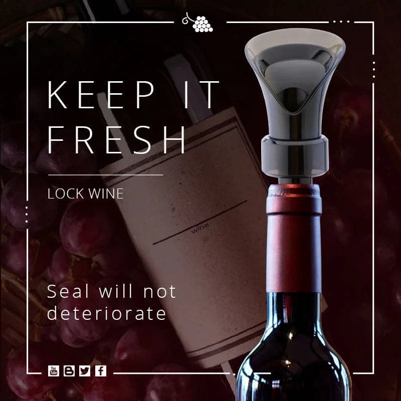 Bouchon de Vin Rouge 2 en 1 - Verseur et Scellant Sous Vide pour Conservation Optimale