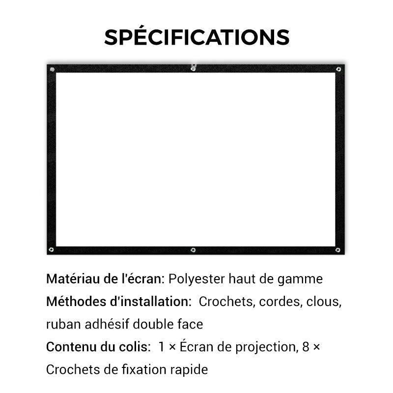 🔥 50% DE RÉDUCTION ! ✨ Écran Projection Portable Extérieur - Pliable et Réglable, Qualité 4K, Soirée Cinéma en Plein Air 🎬🌌