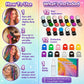 🌈 Kit de Craie Temporaire pour Cheveux — 12 Couleurs Vibrantes, Applicateur à Pince, Lavable, Sans Teinture Permanente ✨
