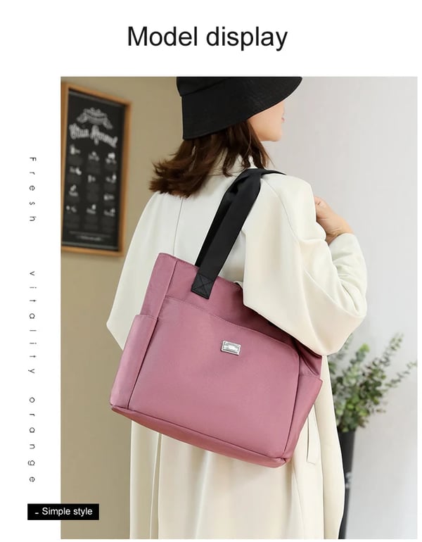Sac à Bandoulière en Nylon Multi-Poches Imperméable de Grande Capacité
