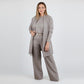 Ensemble Élégant Long Cardigan & Haut & Pantalon 3 Pièces