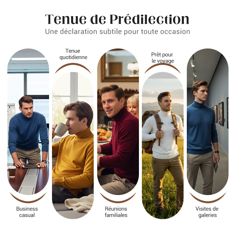 ✨Pull en cachemire haut de gamme pour homme🍂Doux et respirant, style polyvalent pour le bureau ou les tenues décontractées📦