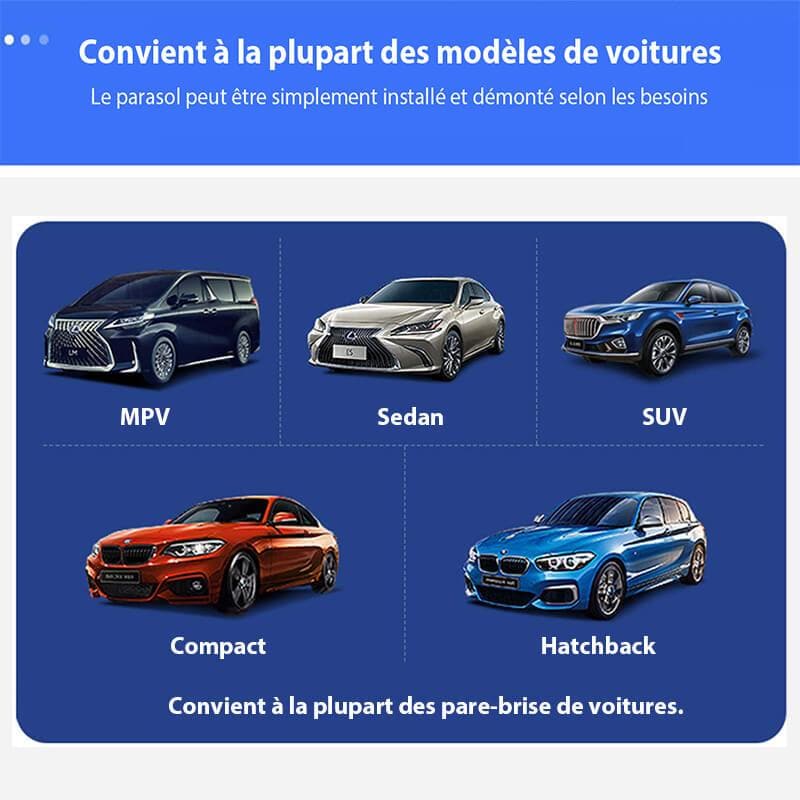 ⏳Durée limitée -50 %💥Parapluie de Voiture Pliable - Protection Chaleur & UV ☀️☂️ - Idéal pour Garder Votre Voiture au Frais !