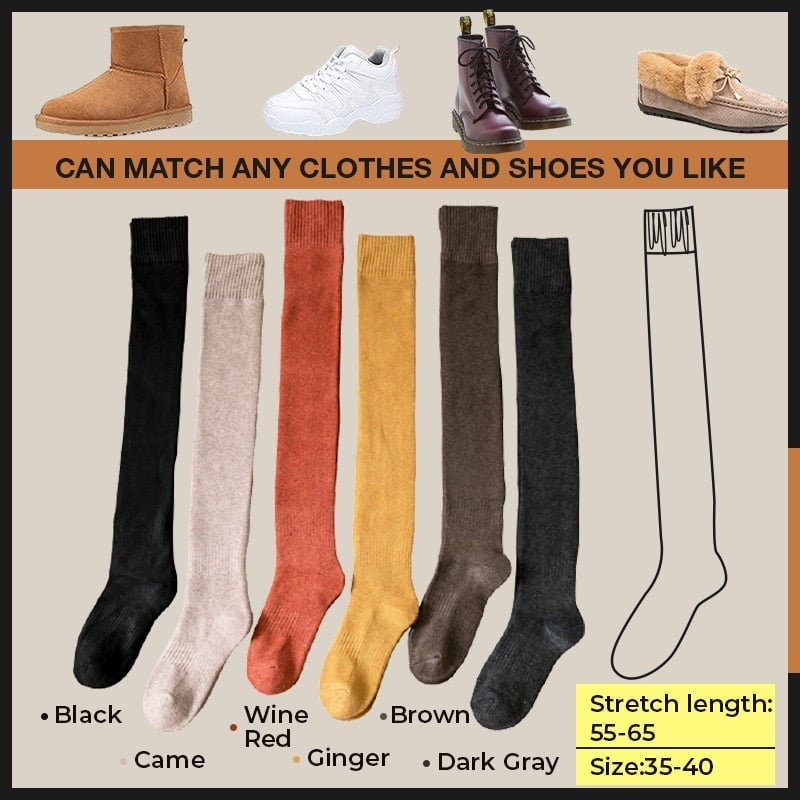 Chaussettes Montantes Femme en Peluche Épaissie - Chaudes et Confortables pour l'Hiver