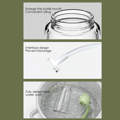 Pulvérisateur et Distributeur d'Huile en Verre 2 en 1 - 600ml