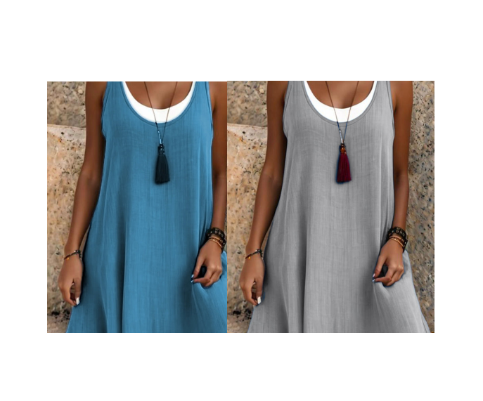 💃Robe débardeur deux pièces décontractée et ample sans manches pour femme