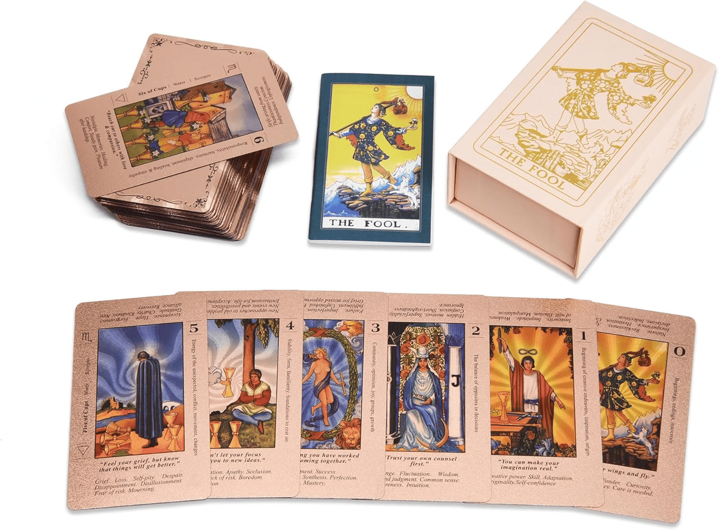 📢50% DE RÉDUCTION✨Jeu de Tarot « Witchy Cauldron » Rose Gold – 80 Cartes Feuille d’Aluminium + Livre Guide Inclus⚡