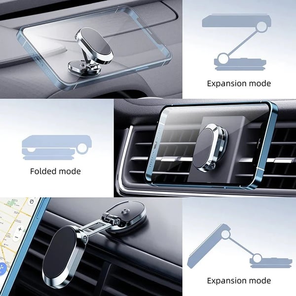 🔥 PROMO FLASH : 50% DE RÉDUCTION ! Support Magnétique Voiture Pliable – Rotation 360°, 6 Aimants N52 & Bras Repliable for Téléphones 4–7″ ✨
