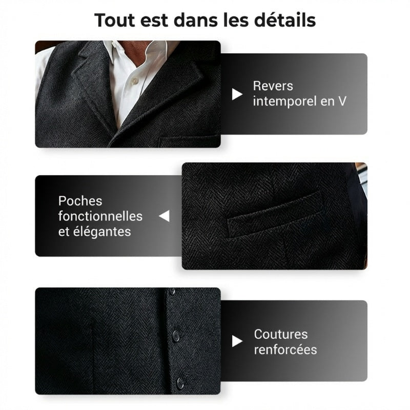 🔥Offre à durée limitée-Gilet business décontracté slim fit pour homme