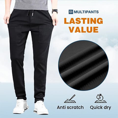 🥰Pantalon cargo haut, extensible et résistant, avec plusieurs poches