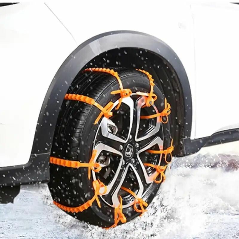 🚗DERNIER JOUR – 50% DE RÉDUCTION✨Chaînes Antidérapantes en Nylon – Installation en 10s, Résistent à -35°C, pour Neige, Glace & Boue ! ❄️🔒