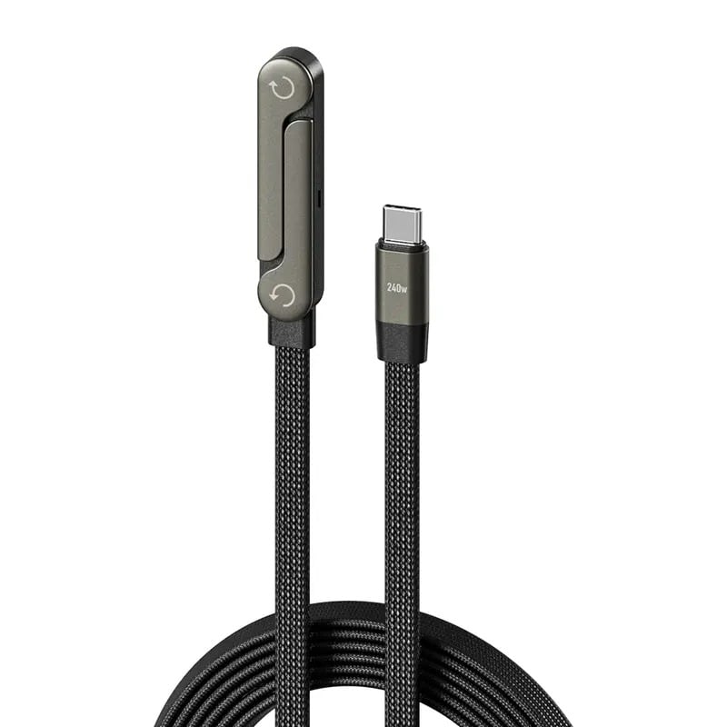 Câble de charge rapide tressé 2 en 1 avec support de téléphone intégré