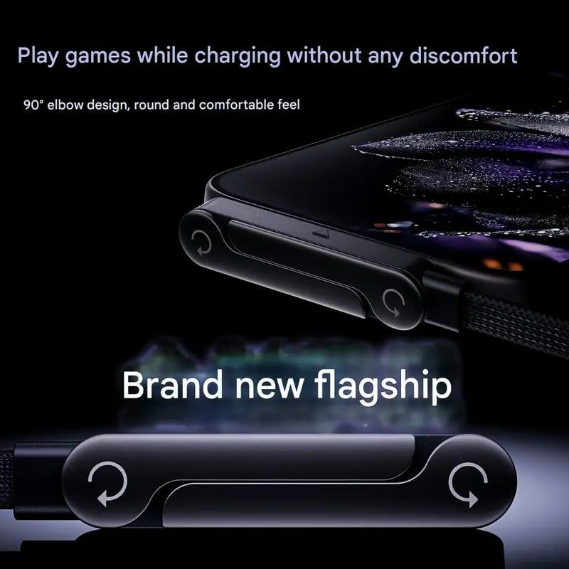 Câble de Charge Rapide 2-en-1 avec Support Téléphone Intégré - Design Tressé