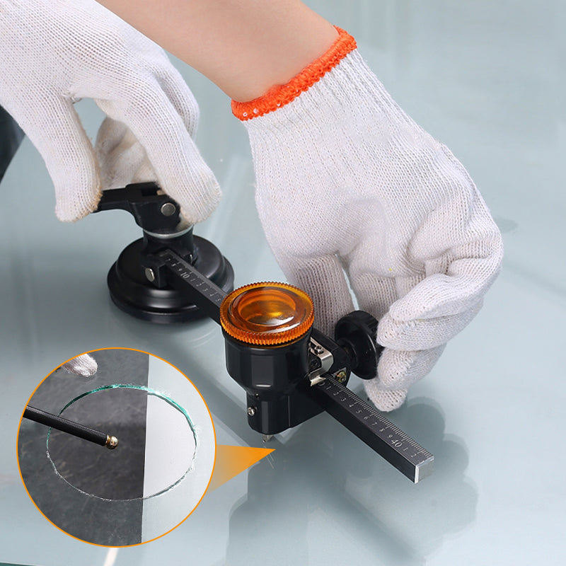 🎄 PROMO NOËL : 50% DE RÉDUCTION ! 🎁 Coupe-Verre Compas à Jauge – Tête Rotative 360° & Ventouse Puissante – Pour Verre, Carrelage & Artisanat 🔪